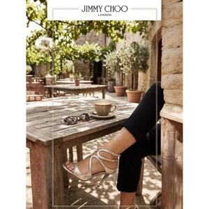 Jimmy Choo Silver Metallic Strappy Sandals